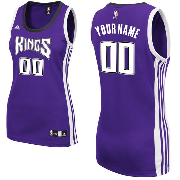 Women Sacramento Kings Adidas Purple Custom Replica Road NBA Jersey